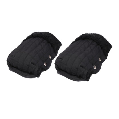Pushchair Gloves Fleece Pram Hand Warmer Breathable Waterproof Windproof Pram Muff Handmuff Warm Gloves Universal Material for Walking Outdoors Cold W, Black