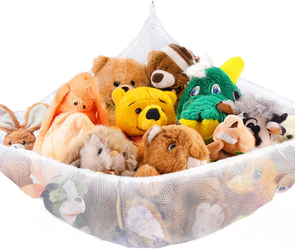 MAQIHAN Stuffed Animal Net or Hammock - Storage Ideas for Plushies, Teddy Bears, and Toys - Corner Organizer Holder (Medium)