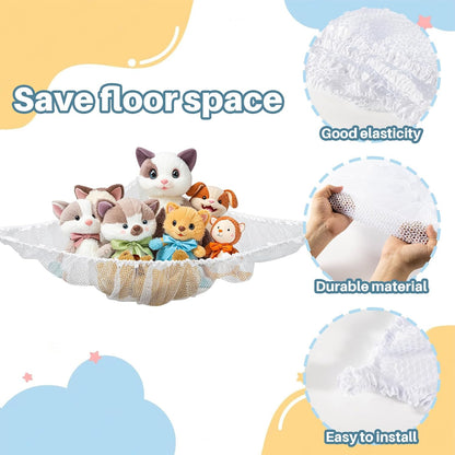 MAQIHAN Stuffed Animal Net or Hammock - Storage Ideas for Plushies, Teddy Bears, and Toys - Corner Organizer Holder (Medium)