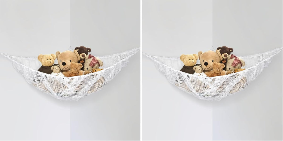 MAQIHAN Stuffed Animal Net or Hammock - Storage Ideas for Plushies, Teddy Bears, and Toys - Corner Organizer Holder (Medium)