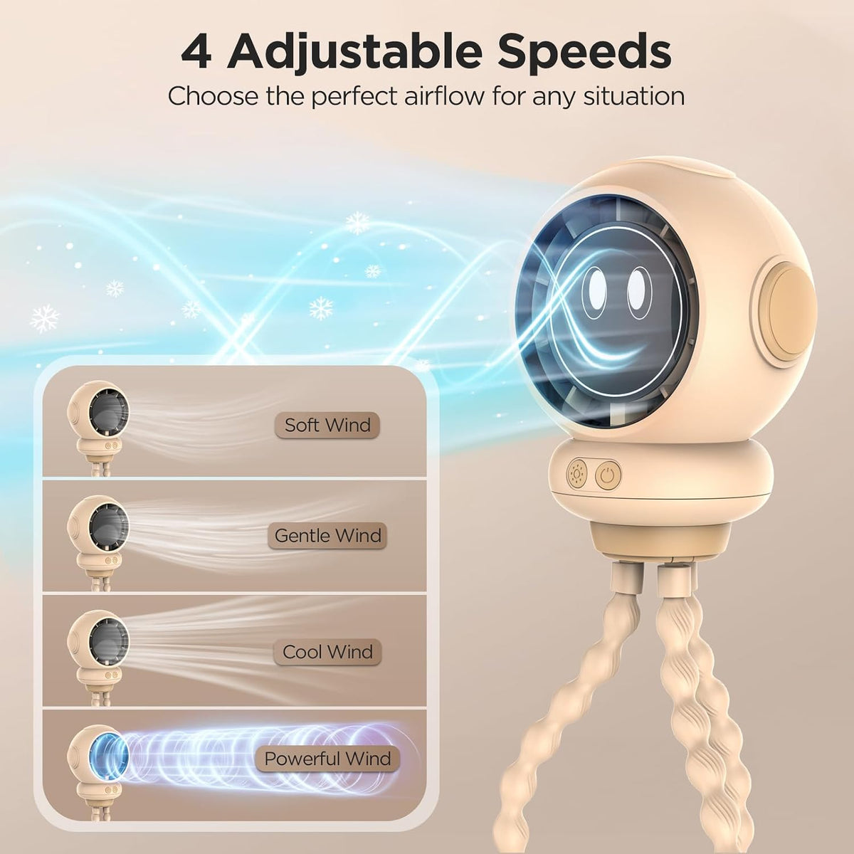 Stroller Fan, 6000 mAh Clip On Fan for Baby, Portable Rechargeable
