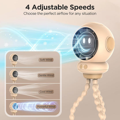 Stroller Fan, 6000 mAh Clip On Fan for Baby, Portable Rechargeable