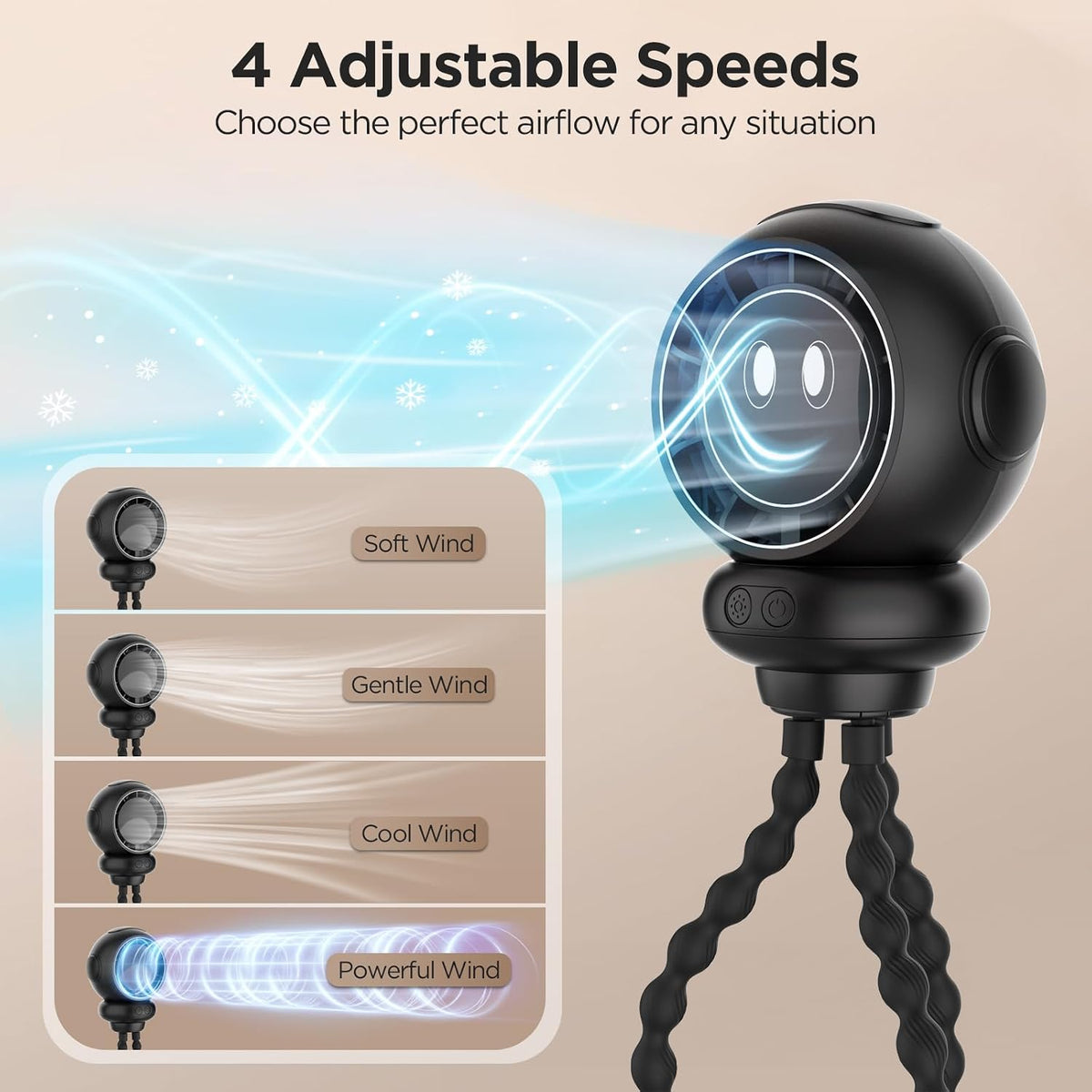 Stroller Fan, 6000 mAh Clip On Fan for Baby, Portable Rechargeable