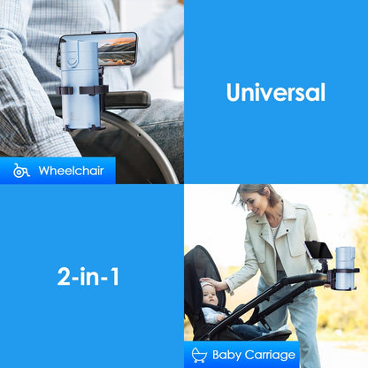 Stroller Cup Holder with Phone Stand, Cup Holder for Walker and Wheelchair, Versatile Cup Phone Holder for Stroller, Easy Install and Secure Grip for Mobility Aids