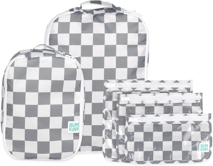 Packing Cubes for Travel Bag, Organize Luggage with Compression Bags, Essential Traveling Accessories to Pack Carry On Suitcase, Must for Clothes or Toiletries, Set of 2 Sizes, Palm Trees