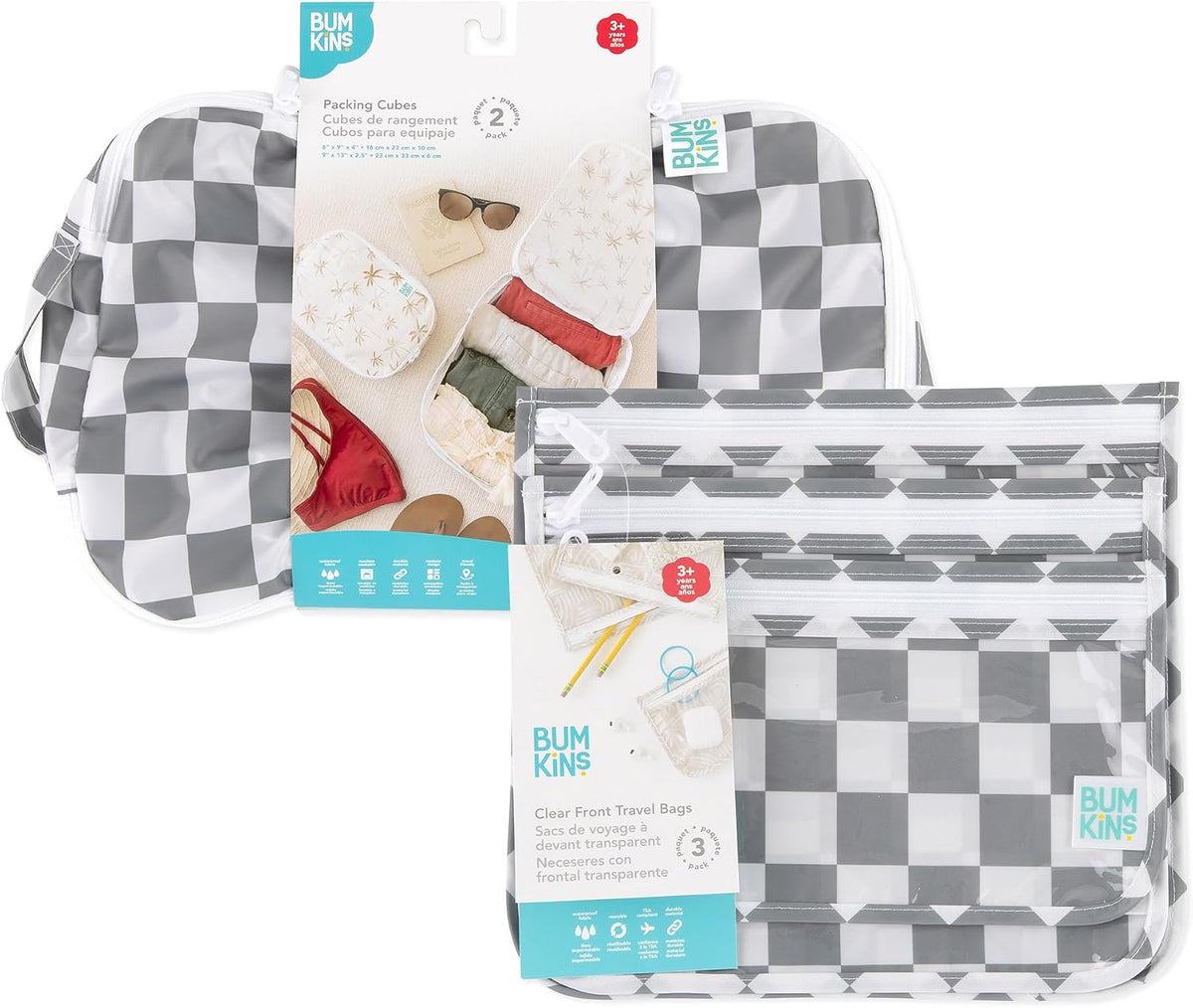 Packing Cubes for Travel Bag, Organize Luggage with Compression Bags, Essential Traveling Accessories to Pack Carry On Suitcase, Must for Clothes or Toiletries, Set of 2 Sizes, Palm Trees