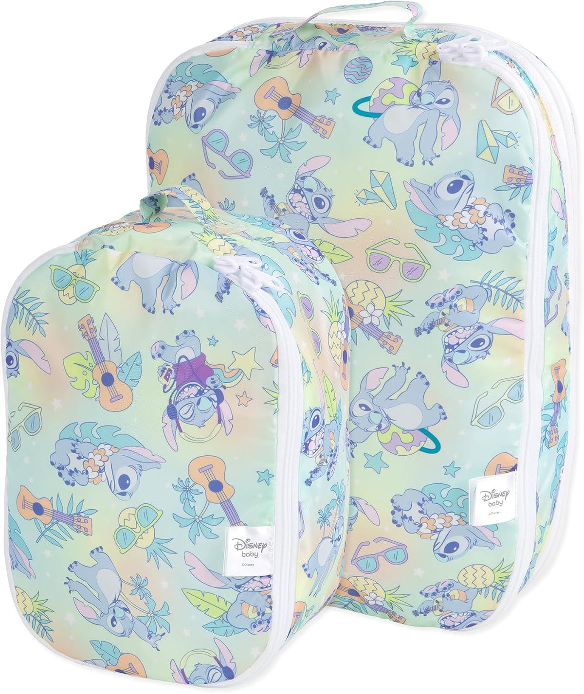 Packing Cubes for Travel Bag, Organize Luggage with Compression Bags, Essential Traveling Accessories to Pack Carry On Suitcase, Must for Clothes or Toiletries, Set of 2 Sizes, Palm Trees