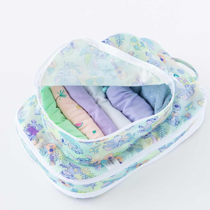 Packing Cubes for Travel Bag, Organize Luggage with Compression Bags, Essential Traveling Accessories to Pack Carry On Suitcase, Must for Clothes or Toiletries, Set of 2 Sizes, Palm Trees