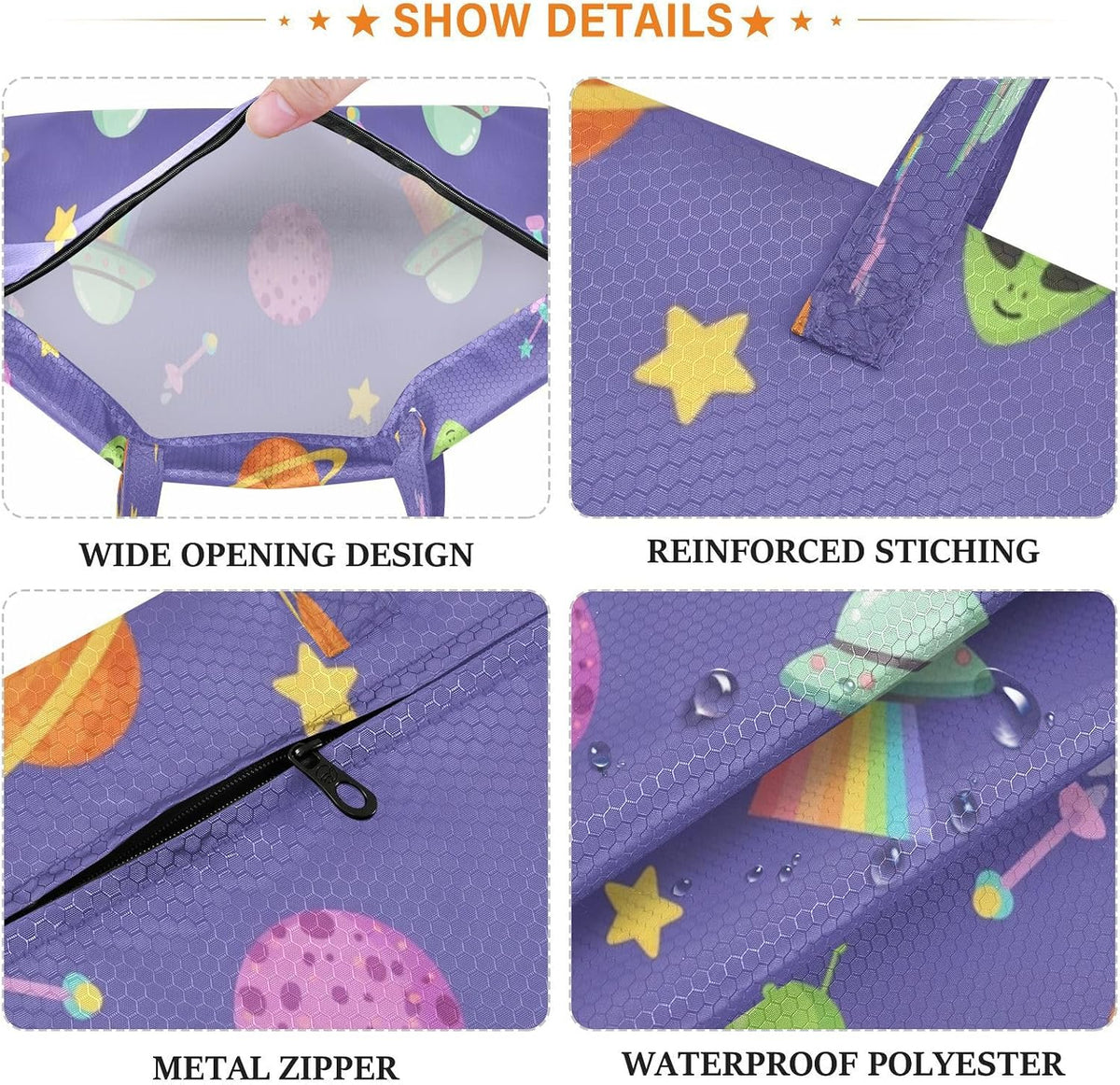 Space Aliens Waterproof Travel Laundry Bag Reusable 2-Pack