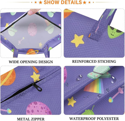 Space Aliens Waterproof Travel Laundry Bag Reusable 2-Pack
