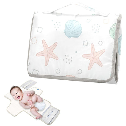 Seashells Starfish Pattern Portable Diaper Changing Pad Pram