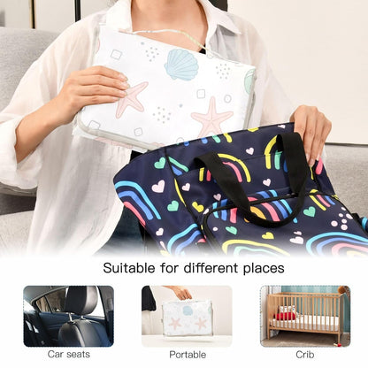 Seashells Starfish Pattern Portable Diaper Changing Pad Pram
