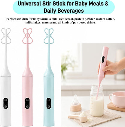 Electric Bottle Brush, Rechargeable Auto Spinning Bottle Cleaner, All-in-One Cleaning Kit with Multi Brush Heads & Stir Stick for Baby Bottles & Drinkware, Great Household Helper and Ideal Gift