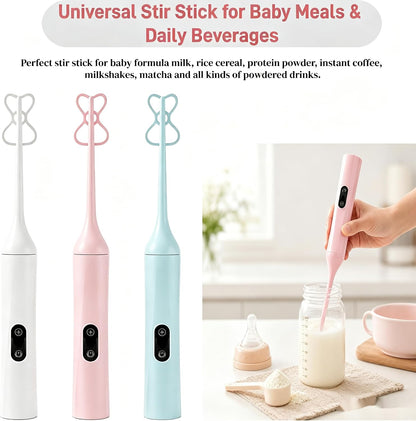 Electric Bottle Brush, Rechargeable Auto Spinning Bottle Cleaner, All-in-One Cleaning Kit with Multi Brush Heads & Stir Stick for Baby Bottles & Drinkware, Great Household Helper and Ideal Gift