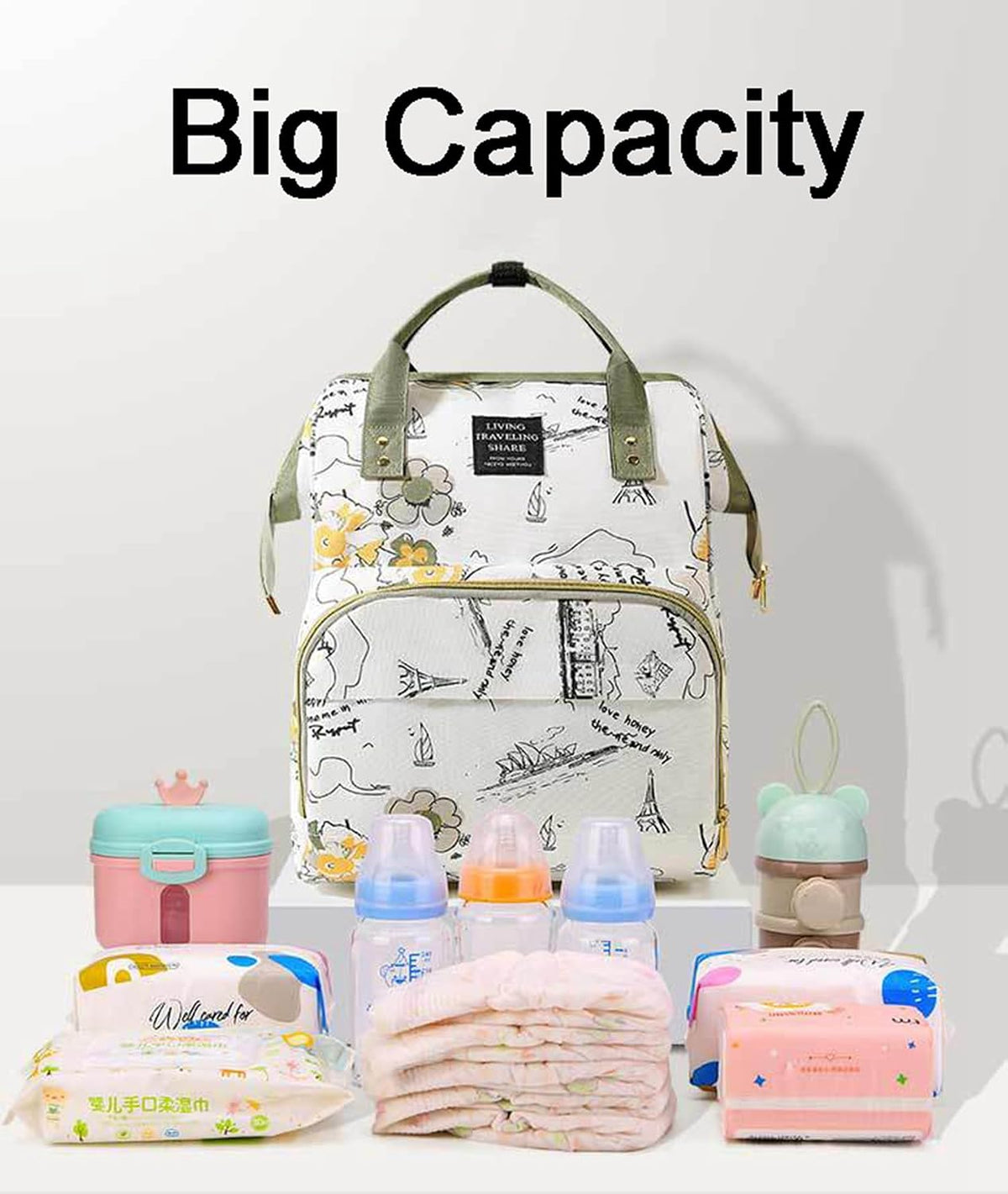 Diaper Bag Backpack with Insulated Pockets, Stroller Straps, USB Charging Port, Large Lightweight Diaper Bag for Girls Boys