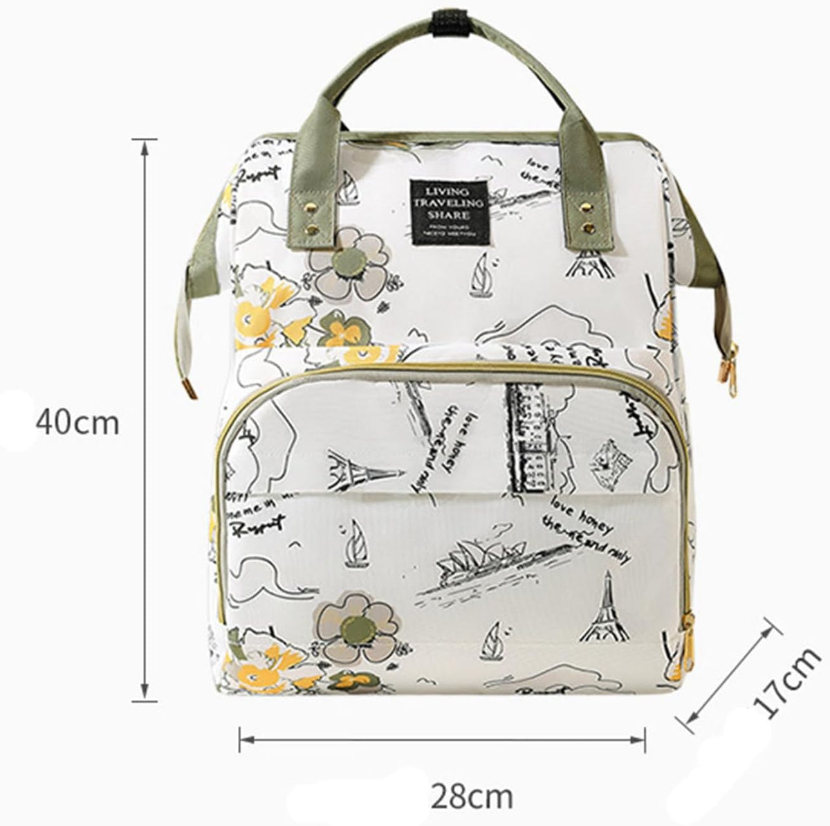 Diaper Bag Backpack with Insulated Pockets, Stroller Straps, USB Charging Port, Large Lightweight Diaper Bag for Girls Boys