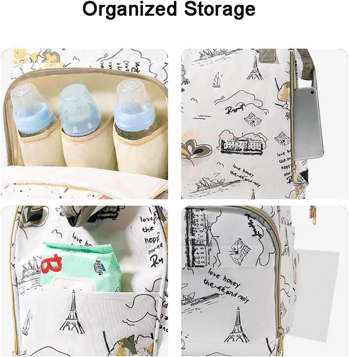 Diaper Bag Backpack with Insulated Pockets, Stroller Straps, USB Charging Port, Large Lightweight Diaper Bag for Girls Boys