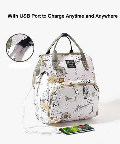 Diaper Bag Backpack with Insulated Pockets, Stroller Straps, USB Charging Port, Large Lightweight Diaper Bag for Girls Boys