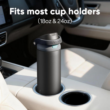 Leakproof Insulated Water Bottle with Straw Dual-Sip Water Bottle Bag-Safe Design for Work, Commute & Gym – Keeps Drinks Cold All Day, 24 oz, Clay Grey - Colors A
