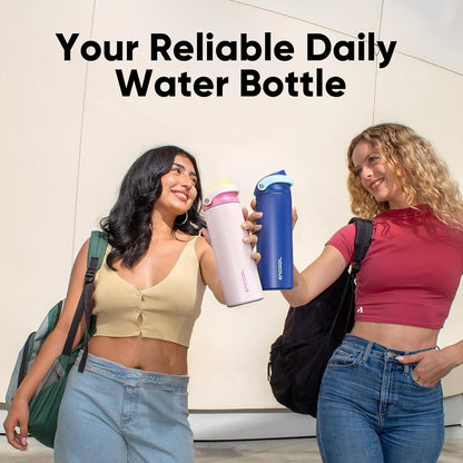 Leakproof Insulated Water Bottle with Straw Dual-Sip Water Bottle Bag-Safe Design for Work, Commute & Gym – Keeps Drinks Cold All Day, 24 oz, Clay Grey - Colors A