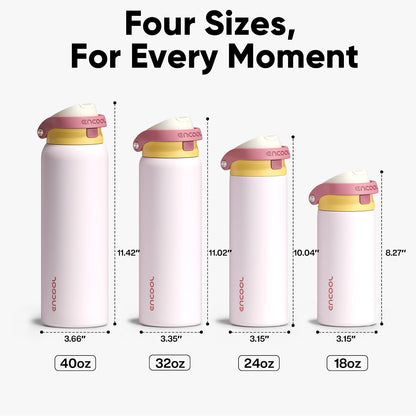 Leakproof Insulated Water Bottle with Straw Dual-Sip Water Bottle Bag-Safe Design for Work, Commute & Gym – Keeps Drinks Cold All Day, 24 oz, Clay Grey - Colors A