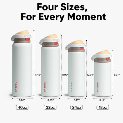 Leakproof Insulated Water Bottle with Straw Dual-Sip Water Bottle Bag-Safe Design for Work, Commute & Gym – Keeps Drinks Cold All Day, 24 oz, Clay Grey - Colors A