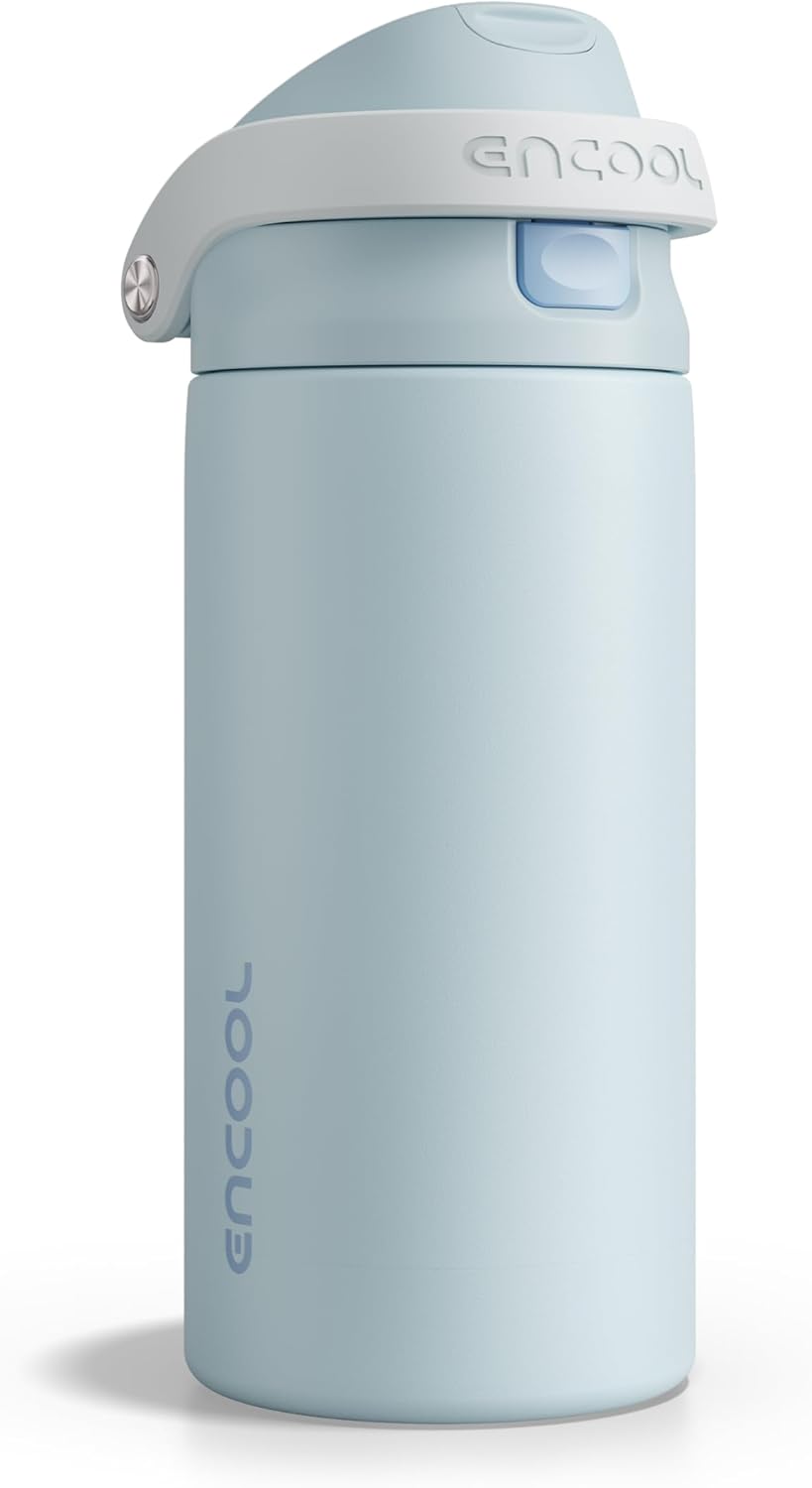 Leakproof Insulated Water Bottle with Straw Dual-Sip Water Bottle Bag-Safe Design for Work, Commute & Gym – Keeps Drinks Cold All Day, 24 oz, Clay Grey - Colors A
