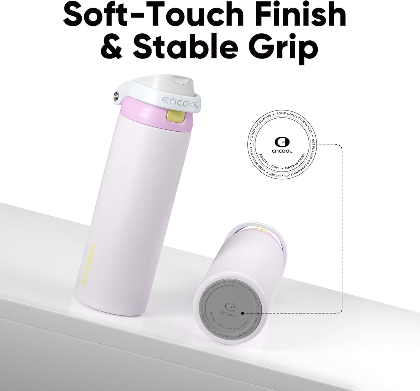 Leakproof Insulated Water Bottle with Straw Dual-Sip Water Bottle Bag-Safe Design for Work, Commute & Gym – Keeps Drinks Cold All Day, 24 oz, Clay Grey - Colors A