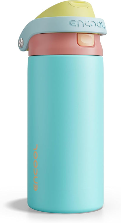 Leakproof Insulated Water Bottle with Straw Dual-Sip Water Bottle Bag-Safe Design for Work, Commute & Gym – Keeps Drinks Cold All Day, 24 oz, Clay Grey - Colors A