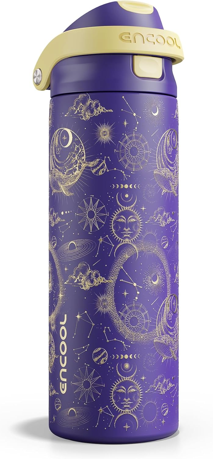 Leakproof Insulated Water Bottle with Straw Dual-Sip Water Bottle Bag-Safe Design for Work, Commute & Gym – Keeps Drinks Cold All Day, 24 oz, Clay Grey - Colors A