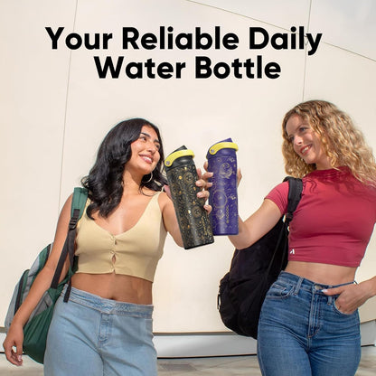 Leakproof Insulated Water Bottle with Straw Dual-Sip Water Bottle Bag-Safe Design for Work, Commute & Gym – Keeps Drinks Cold All Day, 24 oz, Clay Grey - Colors A
