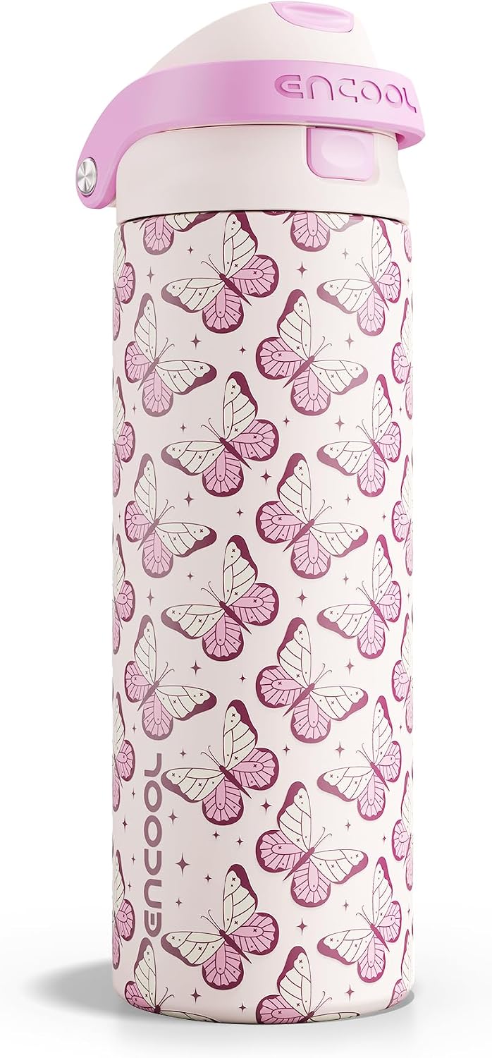 Leakproof Insulated Water Bottle with Straw Dual-Sip Water Bottle Bag-Safe Design for Work, Commute & Gym – Keeps Drinks Cold All Day, 24 oz, Clay Grey - Colors A