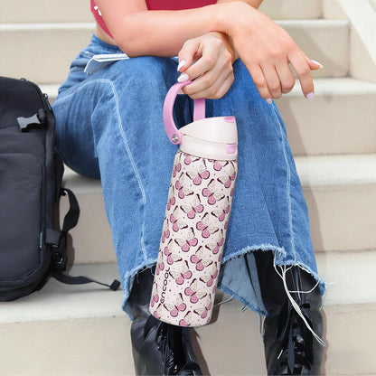 Leakproof Insulated Water Bottle with Straw Dual-Sip Water Bottle Bag-Safe Design for Work, Commute & Gym – Keeps Drinks Cold All Day, 24 oz, Clay Grey - Colors A