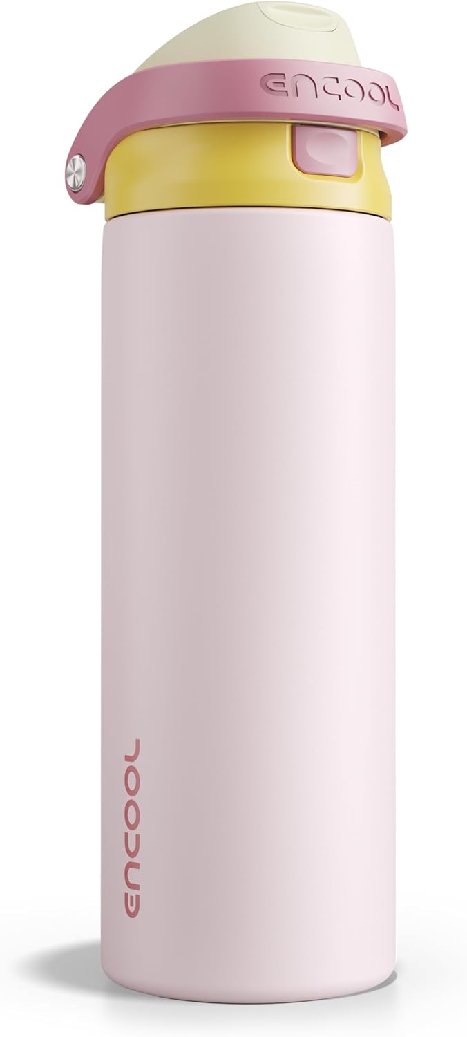 Leakproof Insulated Water Bottle with Straw Dual-Sip Water Bottle Bag-Safe Design for Work, Commute & Gym – Keeps Drinks Cold All Day, 24 oz, Clay Grey - Colors A