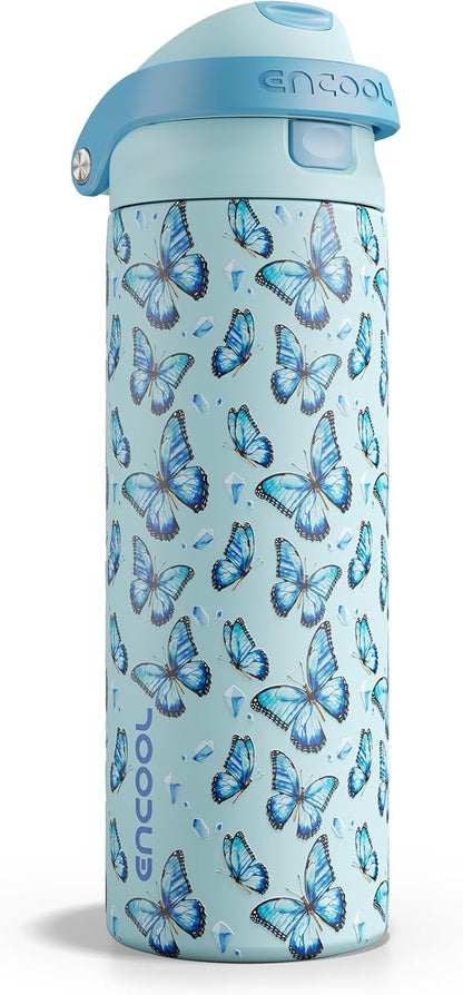 Leakproof Insulated Water Bottle with Straw Dual-Sip Water Bottle Bag-Safe Design for Work, Commute & Gym – Keeps Drinks Cold All Day, 24 oz, Clay Grey - Colors A