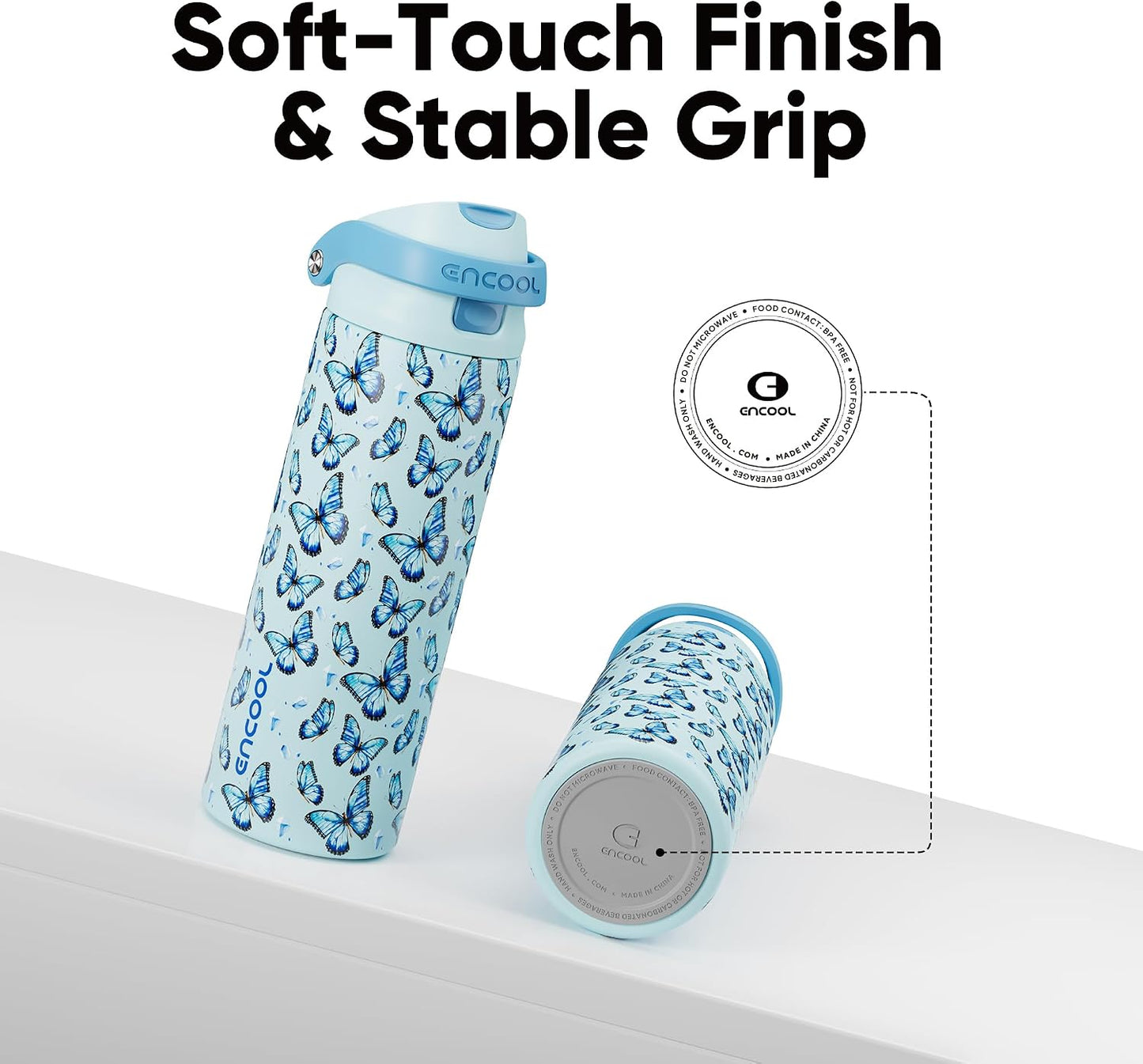 Leakproof Insulated Water Bottle with Straw Dual-Sip Water Bottle Bag-Safe Design for Work, Commute & Gym – Keeps Drinks Cold All Day, 24 oz, Clay Grey - Colors A