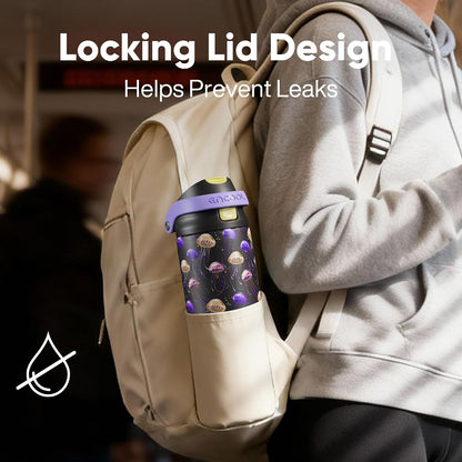 Leakproof Insulated Water Bottle with Straw Dual-Sip Water Bottle Bag-Safe Design for Work, Commute & Gym – Keeps Drinks Cold All Day, 24 oz, Clay Grey - Colors A