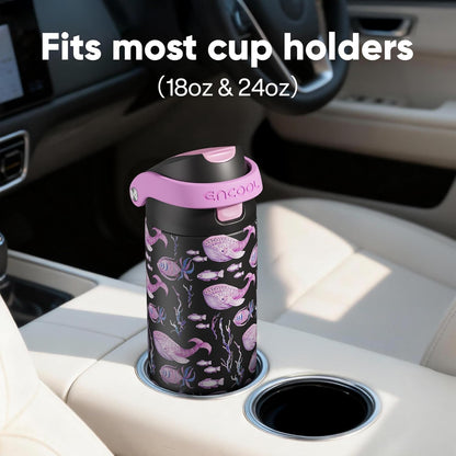 Leakproof Insulated Water Bottle with Straw Dual-Sip Water Bottle Bag-Safe Design for Work, Commute & Gym – Keeps Drinks Cold All Day, 24 oz, Clay Grey - Colors A