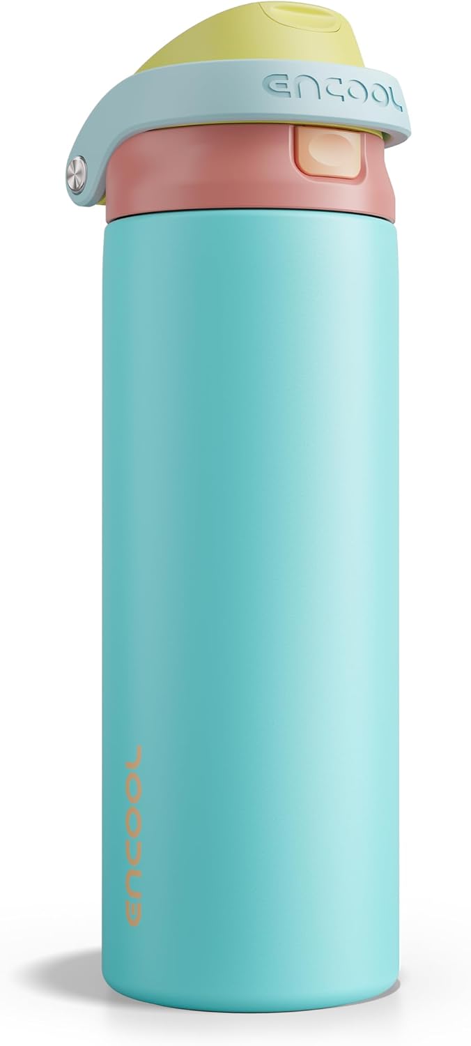 Leakproof Insulated Water Bottle with Straw Dual-Sip Water Bottle Bag-Safe Design for Work, Commute & Gym – Keeps Drinks Cold All Day, 24 oz, Clay Grey - Colors A