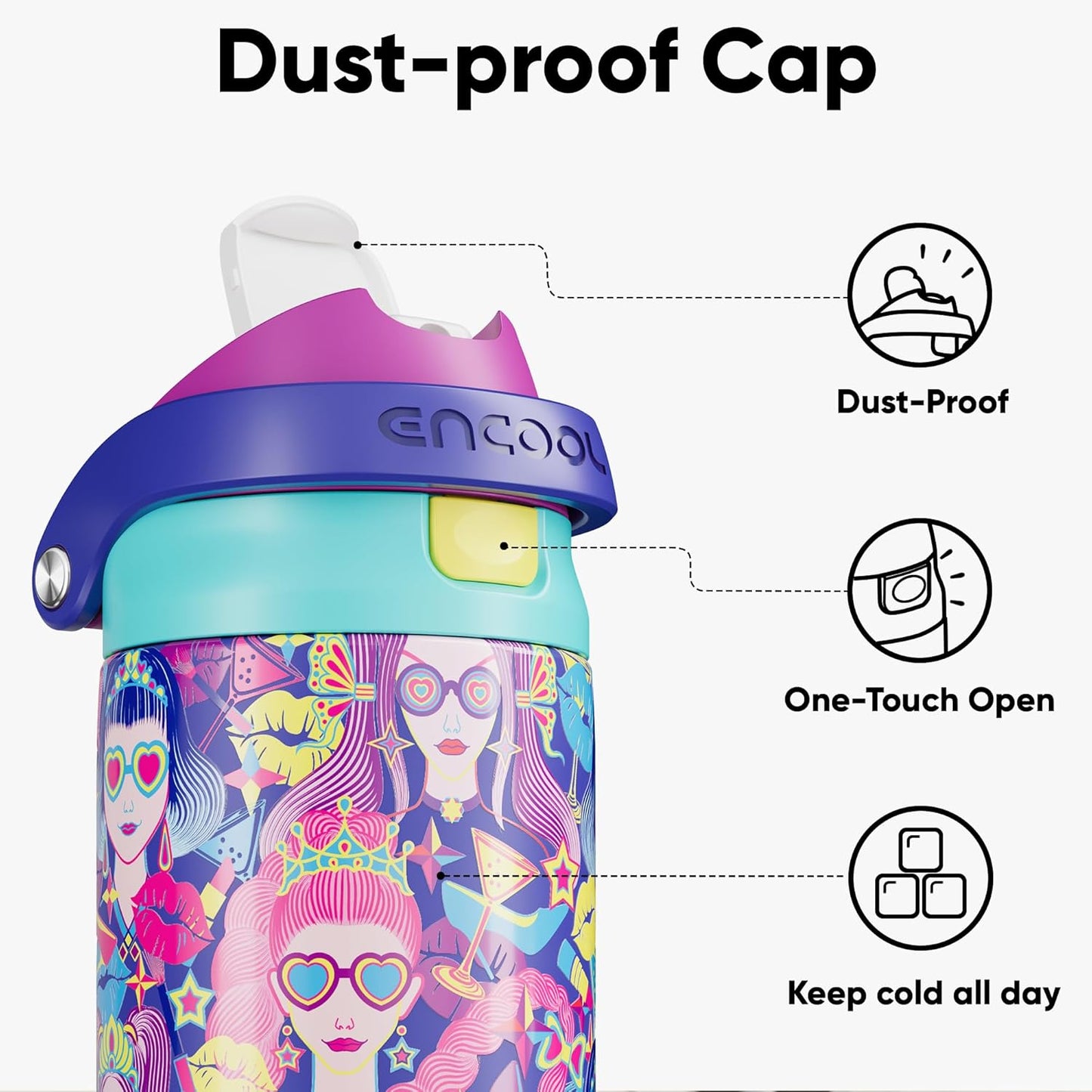Leakproof Insulated Water Bottle with Straw Dual-Sip Water Bottle Bag-Safe Design for Work, Commute & Gym – Keeps Drinks Cold All Day, 24 oz, Clay Grey - Colors A