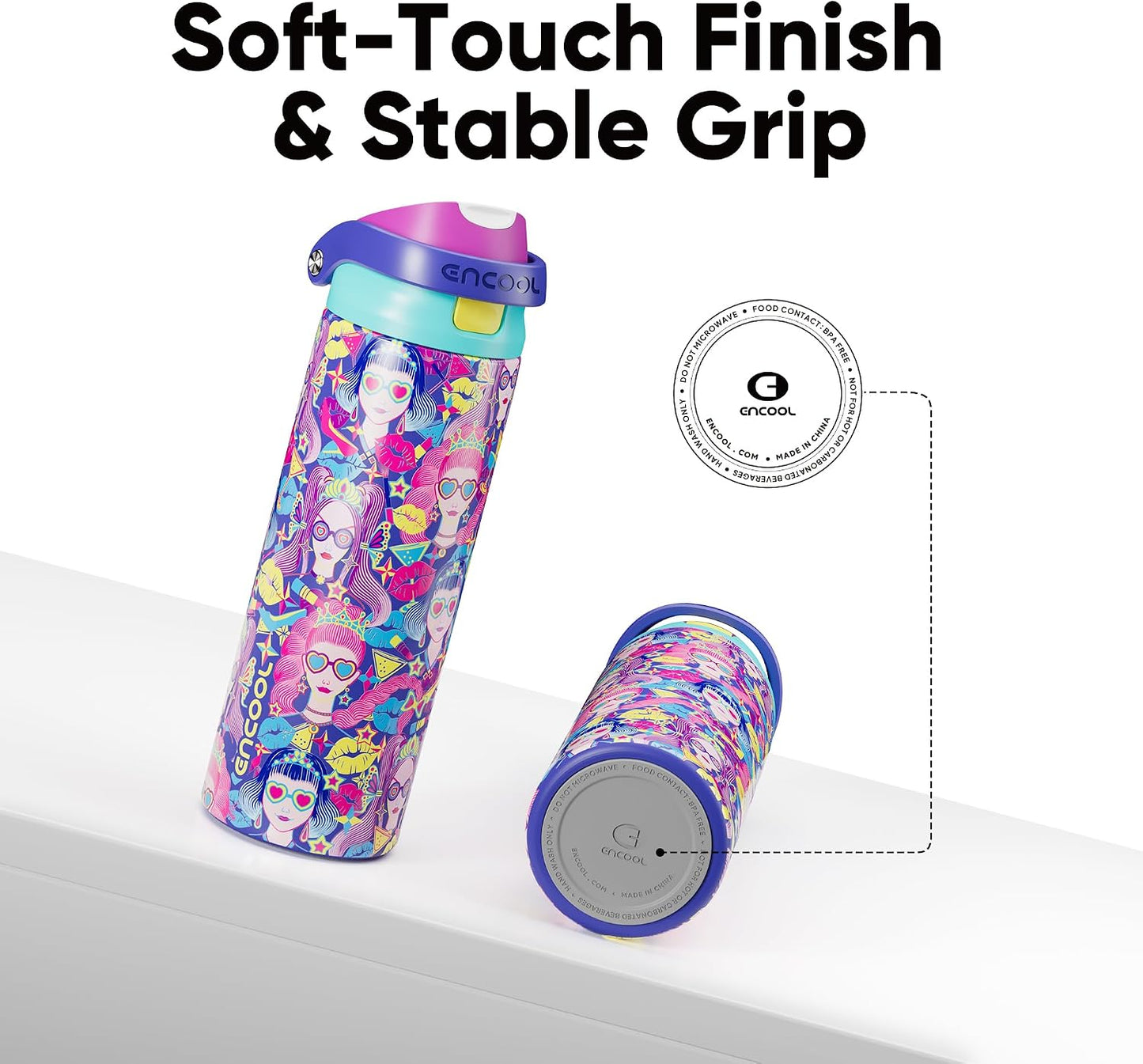 Leakproof Insulated Water Bottle with Straw Dual-Sip Water Bottle Bag-Safe Design for Work, Commute & Gym – Keeps Drinks Cold All Day, 24 oz, Clay Grey - Colors A