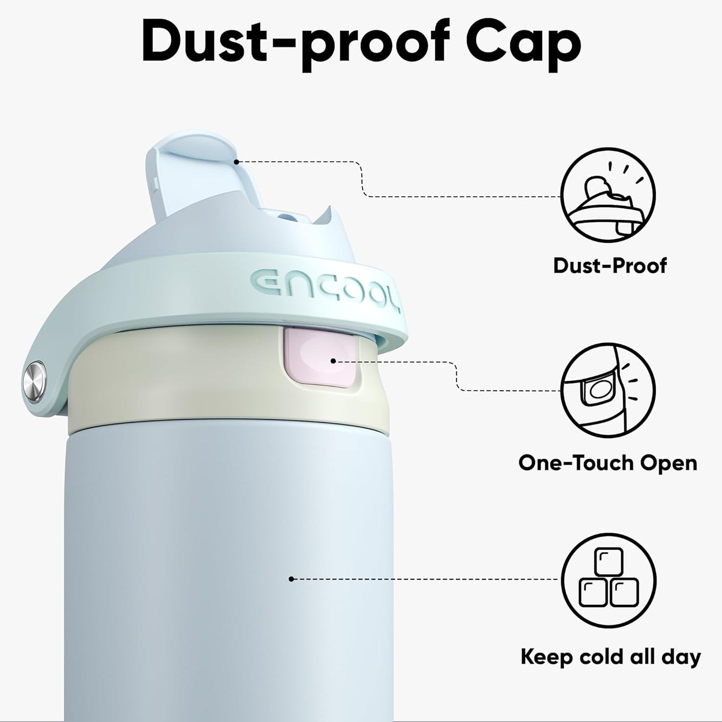 Leakproof Insulated Water Bottle with Straw Dual-Sip Water Bottle Bag-Safe Design for Work, Commute & Gym – Keeps Drinks Cold All Day, 24 oz, Clay Grey - Colors A