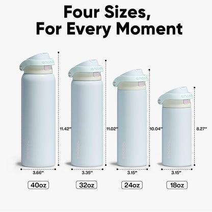 Leakproof Insulated Water Bottle with Straw Dual-Sip Water Bottle Bag-Safe Design for Work, Commute & Gym – Keeps Drinks Cold All Day, 24 oz, Clay Grey - Colors A