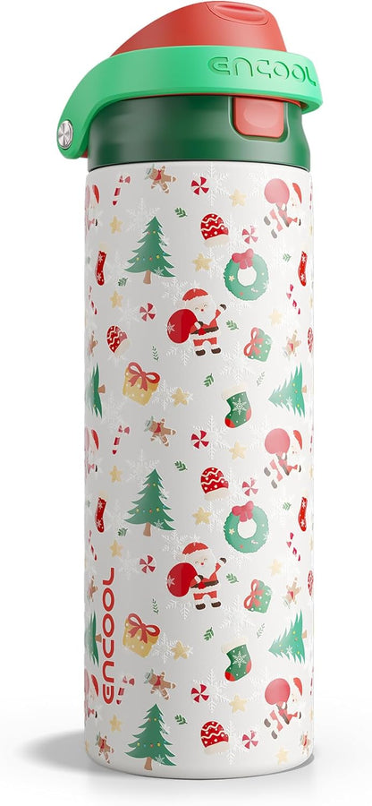 Leakproof Insulated Water Bottle with Straw Dual-Sip Water Bottle Bag-Safe Design for Work, Commute & Gym – Keeps Drinks Cold All Day, 24 oz, Clay Grey - Colors A