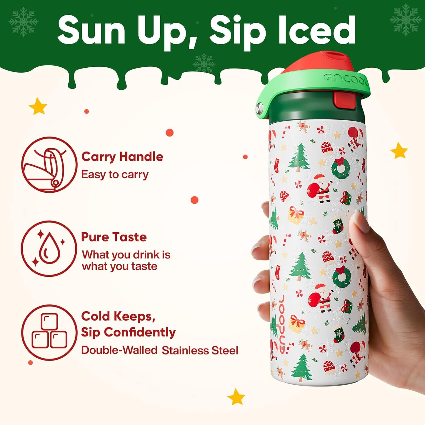 Leakproof Insulated Water Bottle with Straw Dual-Sip Water Bottle Bag-Safe Design for Work, Commute & Gym – Keeps Drinks Cold All Day, 24 oz, Clay Grey - Colors A