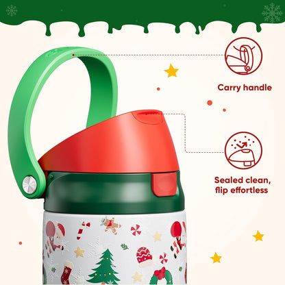 Leakproof Insulated Water Bottle with Straw Dual-Sip Water Bottle Bag-Safe Design for Work, Commute & Gym – Keeps Drinks Cold All Day, 24 oz, Clay Grey - Colors A
