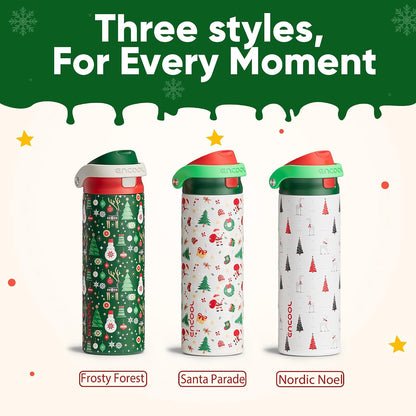 Leakproof Insulated Water Bottle with Straw Dual-Sip Water Bottle Bag-Safe Design for Work, Commute & Gym – Keeps Drinks Cold All Day, 24 oz, Clay Grey - Colors A