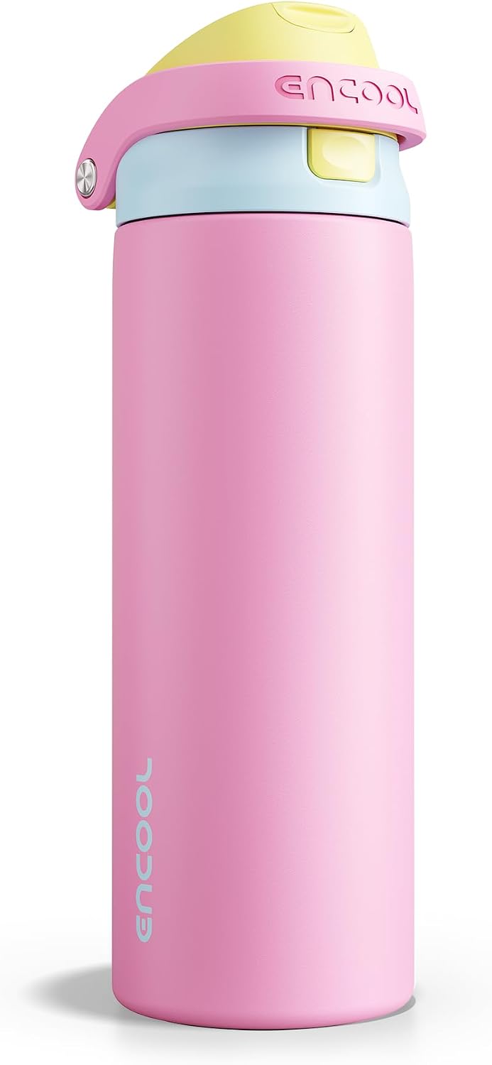 Leakproof Insulated Water Bottle with Straw Dual-Sip Water Bottle Bag-Safe Design for Work, Commute & Gym – Keeps Drinks Cold All Day, 24 oz, Clay Grey - Colors A