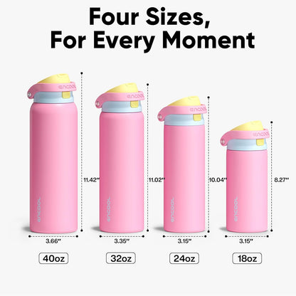 Leakproof Insulated Water Bottle with Straw Dual-Sip Water Bottle Bag-Safe Design for Work, Commute & Gym – Keeps Drinks Cold All Day, 24 oz, Clay Grey - Colors A