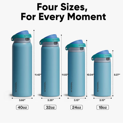 Leakproof Insulated Water Bottle with Straw Dual-Sip Water Bottle Bag-Safe Design for Work, Commute & Gym – Keeps Drinks Cold All Day, 24 oz, Clay Grey - Colors A